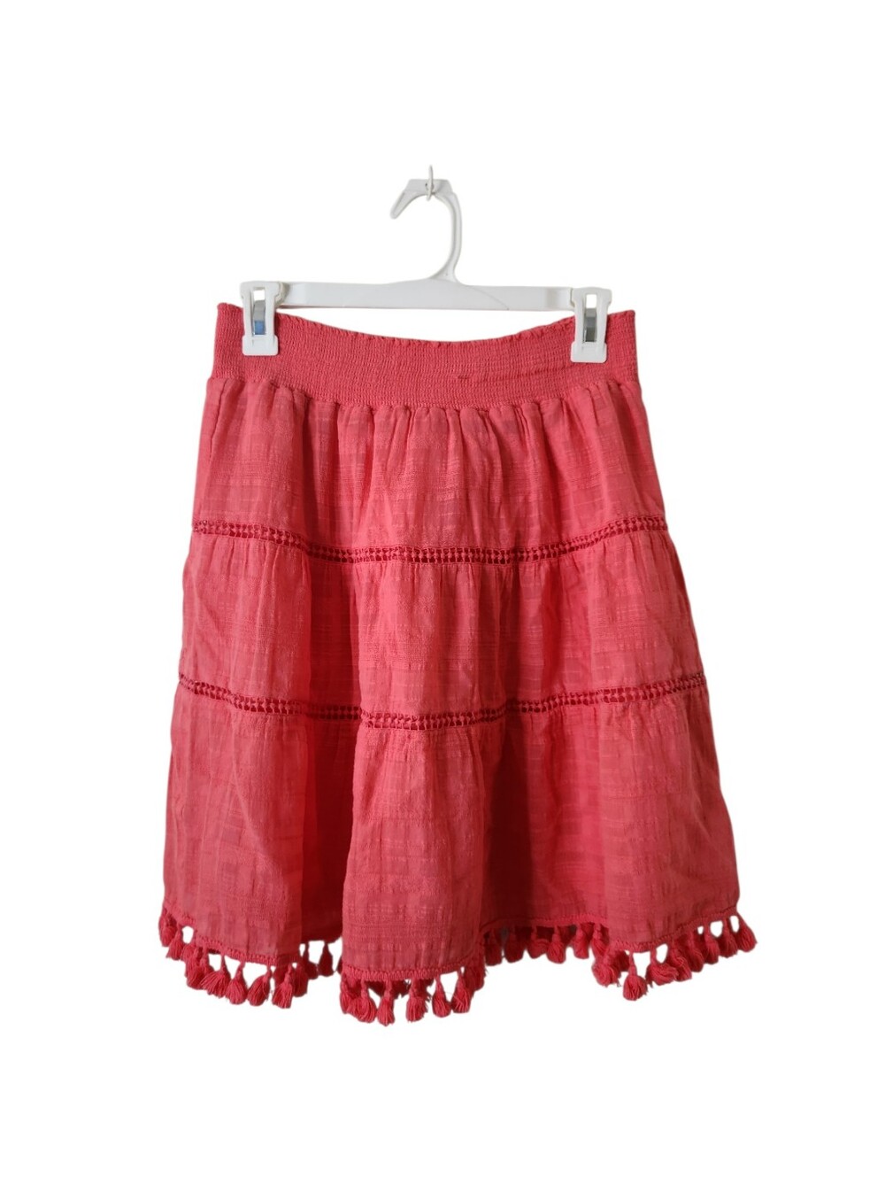 Loft Coral Fringed A Line Skirt